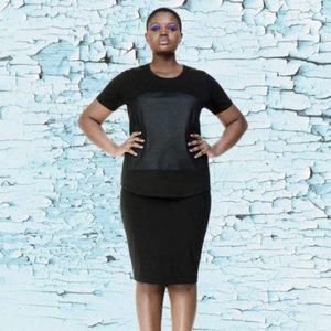 Universal Standard Carver Vegan Leather Panel Top